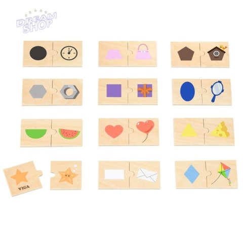 VIGA Zestaw Puzzle Łączenie Kształtów i Przedmiotów VIGA Zestaw Puzzle Łączenie Kształtów i Przedmiotów