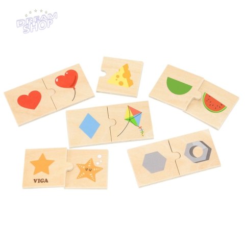 VIGA Zestaw Puzzle Łączenie Kształtów i Przedmiotów VIGA Zestaw Puzzle Łączenie Kształtów i Przedmiotów