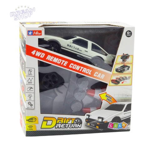 Auto Sportowe Do Driftu Wymienne Koła Zdalnie Sterowany RC 4WD Biały Auto Sportowe Do Driftu Wymienne Koła Zdalnie Sterowany RC 4WD Biały