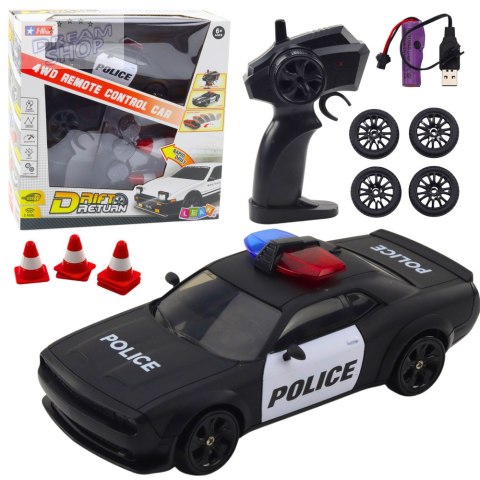 Auto Sportowe Do Driftu Wymienne Koła Zdalnie Sterowany RC 4WD Policja Auto Sportowe Do Driftu Wymienne Koła Zdalnie Sterowany RC 4WD Policja
