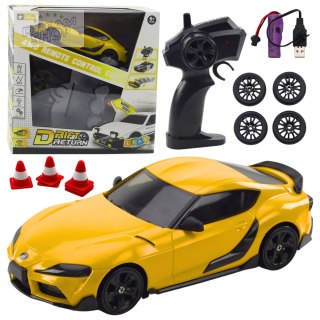 Auto Sportowe Do Driftu Wymienne Koła Zdalnie Sterowany RC 4WD Żółte