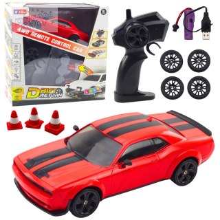 Auto Sportowe Drift Wymienne Koła Zdalnie Sterowany RC 4WD Czerwone Sport