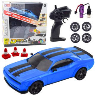 Auto Sportowe Drift Wymienne Koła Zdalnie Sterowany RC 4WD Niebieskie Sport