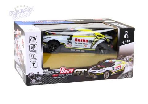 Auto Sportowe RC 1:16 Drift Wymienne Koła Biało-Żółte Auto Sportowe RC 1:16 Drift Wymienne Koła Biało-Żółte