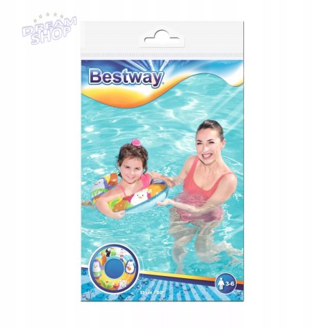 Kółko koło dmuchane do pływania dla dzieci 3-6 lat pingwin Bestway 36113P