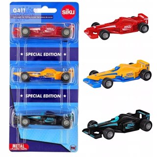 Siku Zestaw 3 samochodów wyścigowych formuła model metal S0411