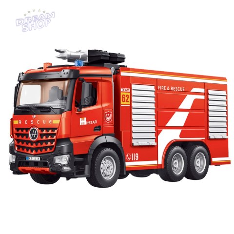Wóz Strażacki Zdalnie Sterowany Wysuwana Drabina Rozpylanie Wody 2.4G 9CH Wóz Strażacki Zdalnie Sterowany Wysuwana Drabina Rozpylanie Wody 2.4G 9CH