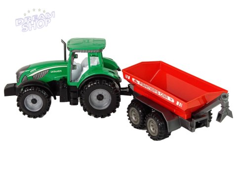 Zielony Traktor z Czerwoną Przyczepką Napęd Frykcyjny Zielony Traktor z Czerwoną Przyczepką Napęd Frykcyjny