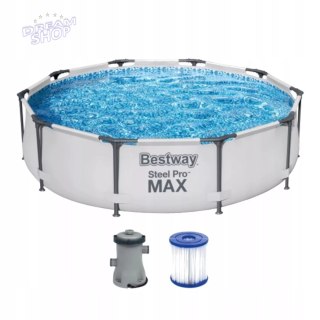 Basen stelażowy z pompą flirtującą ogrodowy okrągły 305x76cm Bestway 56408