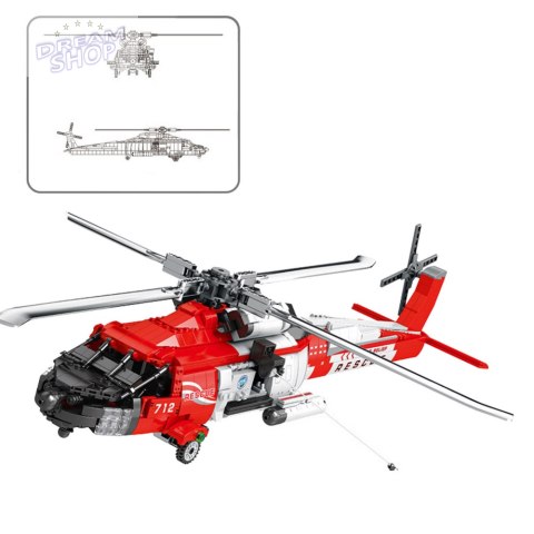 Klocki Konstrukcyjne Helikopter Ratunkowy HH-60J Jayhawk 1137el Klocki Konstrukcyjne Helikopter Ratunkowy HH-60J Jayhawk 1137el