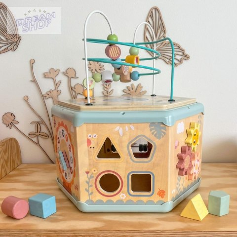 TOOKY TOY Interaktywny Drewniany Sześciokąt Montessori Otwierane Pudełko TOOKY TOY Interaktywny Drewniany Sześciokąt Montessori Otwierane Pudełko