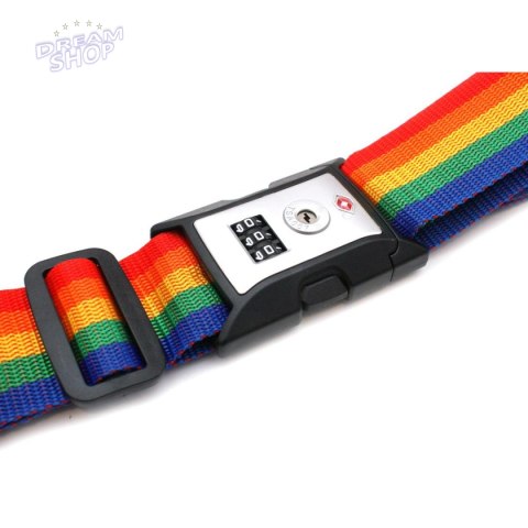 UNIWERSALNY PAS ZABEZPIECZAJĄCY DO WALIZKI SPINAJĄCY 180x5CM NA SZYFR PROWORLD - MULTIKOLOR