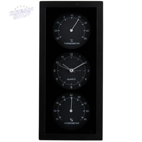 ZEGAR BUDZIK TERMOMETR HIGROMETR 26X5x12CM ARTICASA CZARNY ZEGAR BUDZIK TERMOMETR HIGROMETR 26X5x12CM ARTICASA CZARNY