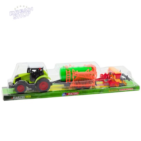 Zestaw Traktor Rolniczy Farmerski Cysterna Zgrabiarka