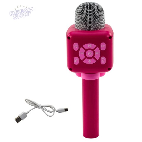 Bezprzewodowy Mikrofon Bluetooth Do Karaoke Nagrywanie Zmiana Głosu Różowy