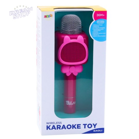 Bezprzewodowy Mikrofon Bluetooth Do Karaoke Nagrywanie Zmiana Głosu Różowy