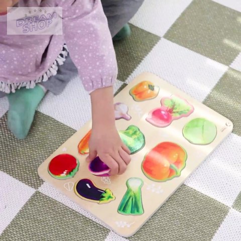 Drewniana Układanka Montessori Warzyw