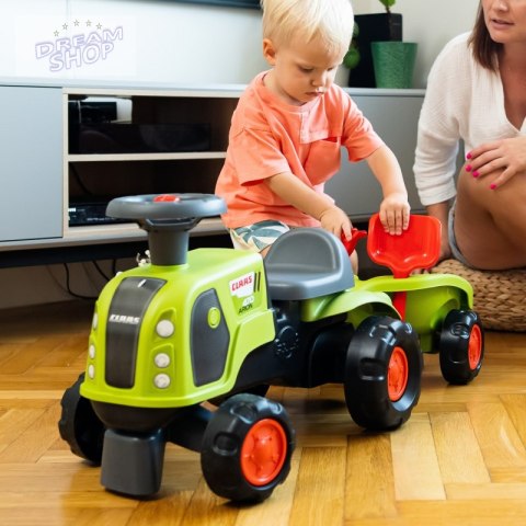 FALK Jeździk Claas 470 Arion Zielony z Przyczepką + Zestaw do piasku FALK Jeździk Claas 470 Arion Zielony z Przyczepką + Zestaw do piasku