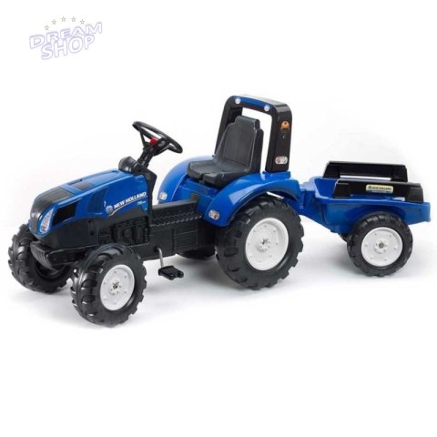 FALK Traktor na Pedały New Holland Duży z Przyczepką od 3 lat FALK Traktor na Pedały New Holland Duży z Przyczepką od 3 lat