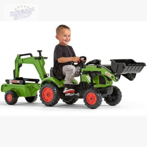 FALK Traktor z Przyczepą CLAAS Arion Backhoe ŁYŻKA + Ładowarka