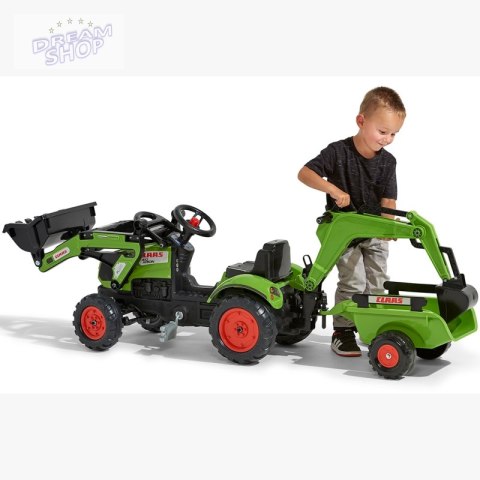FALK Traktor z Przyczepą CLAAS Arion Backhoe ŁYŻKA + Ładowarka