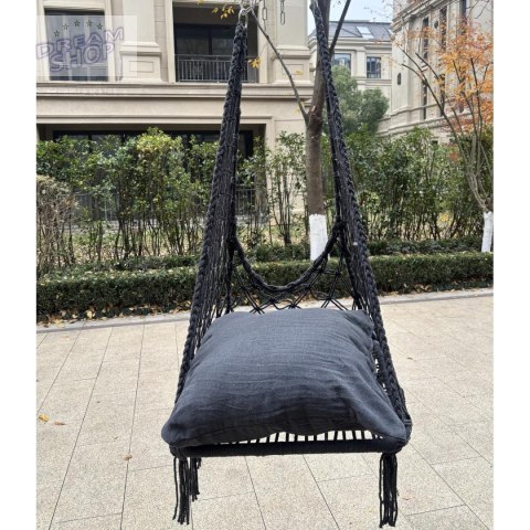 HAMAK AŻUROWY FOTEL WISZĄCY 60x60x120CM Z PODUSZKĄ CIEMNO SZARY HAMAK AŻUROWY FOTEL WISZĄCY 60x60x120CM Z PODUSZKĄ CIEMNO SZARY