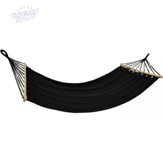 HAMAK OGRODOWY 1 OSOBOWY 200X100CM Z DRĄŻKIEM CZARNY 1064055
