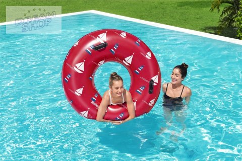 Kółko do pływania Statki czerwone BESTWAY 119cm Winyl + 2 uchwyty Kółko do pływania Statki czerwone BESTWAY 119cm Winyl + 2 uchwyty