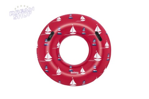 Kółko do pływania Statki czerwone BESTWAY 119cm Winyl + 2 uchwyty Kółko do pływania Statki czerwone BESTWAY 119cm Winyl + 2 uchwyty