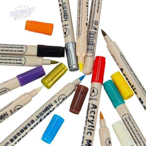 Markery akrylowe do tkanin kamieni pisaki flamastry mazaki wodoodporne DIY 12 szt. Markery akrylowe do tkanin kamieni pisaki flamastry mazaki wodoodporne DIY 12 szt.