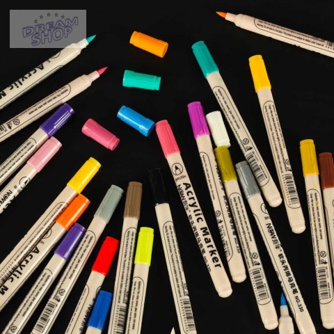 Markery akrylowe do tkanin kamieni pisaki flamastry mazaki wodoodporne DIY 24 szt. Markery akrylowe do tkanin kamieni pisaki flamastry mazaki wodoodporne DIY 24 szt.