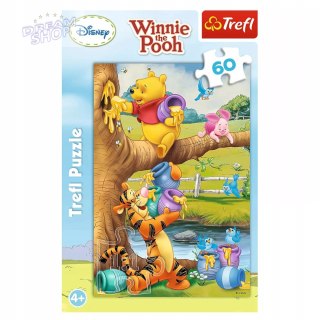 Puzzle Kubuś Puchatek 60 el. Małe co nieco Tygrysek Prosiaczek Trefl 17264