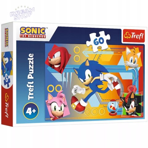 Puzzle Sonic szybki jak błyskawica 60 el. Sonic w akcji Trefl 17387 Puzzle Sonic szybki jak błyskawica 60 el. Sonic w akcji Trefl 17387