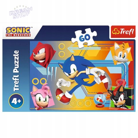 Puzzle Sonic szybki jak błyskawica 60 el. Sonic w akcji Trefl 17387 Puzzle Sonic szybki jak błyskawica 60 el. Sonic w akcji Trefl 17387