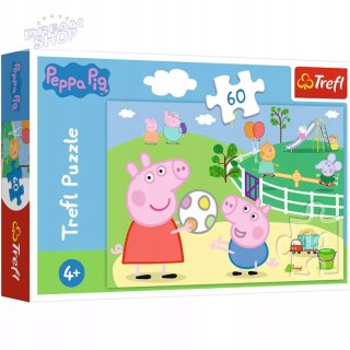 Puzzle Świnka Peppa 60 el. Zabawy w gronie przyjaciół Trefl 17356