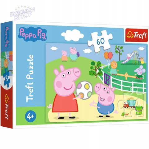 Puzzle Świnka Peppa 60 el. Zabawy w gronie przyjaciół Trefl 17356