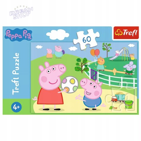 Puzzle Świnka Peppa 60 el. Zabawy w gronie przyjaciół Trefl 17356