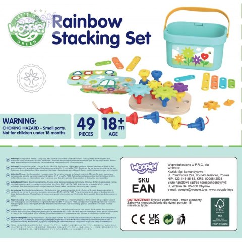 WOOPIE GREEN Układanka Montessori Kołki w Pudełku Stosy Nawlekanka WOOPIE GREEN Układanka Montessori Kołki w Pudełku Stosy Nawlekanka