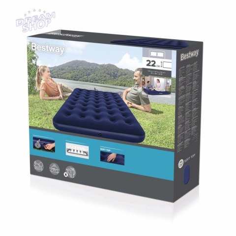 Dmuchany Materac turystyczny Aeroluxe do spania 2-osobowy BESTWAY 191x137x22cm + Łatka naprawcza Dmuchany Materac turystyczny Aeroluxe do spania 2-osobowy BESTWAY 191x137x22cm + Łatka naprawcza