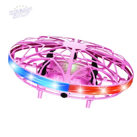 Dron UFO Sterowany Ręką RC Światła LED Różowy Dron UFO Sterowany Ręką RC Światła LED Różowy