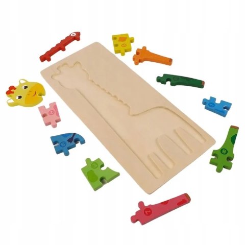 Edukacyjne drewniane klocki puzzle układanka 8765Ż