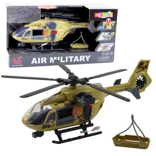 Helikopter Wojskowy Militarny Hak Nosze Światła Dźwięki 1:14