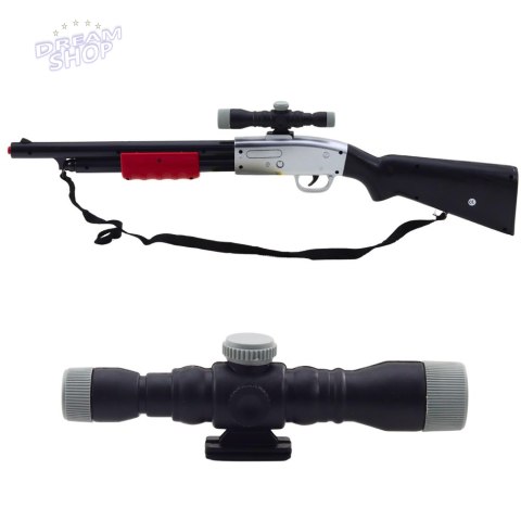 Karabin Strzelba Rekwizyt Pasek Na Ramię Luneta Czarny Dźwięki 65cm Karabin Strzelba Rekwizyt Pasek Na Ramię Luneta Czarny Dźwięki 65cm