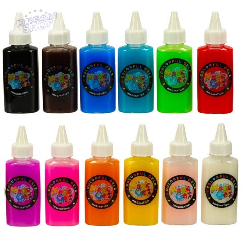 Klej żel kryształowy 3D crystal glue magiczna kuchnia szablony kreatywny zestaw 62 elementy różowy