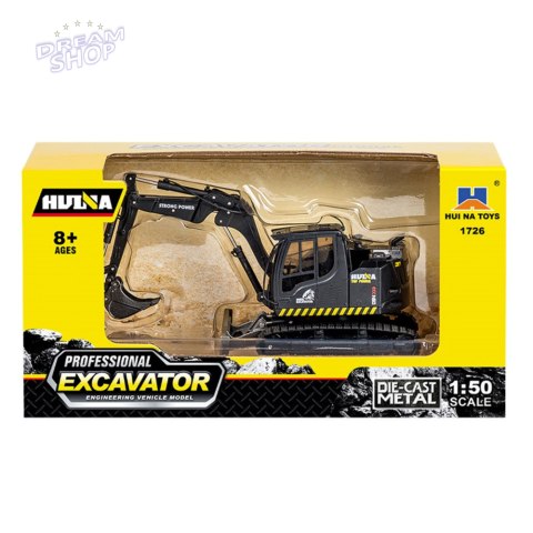 Koparka Gąsienicowa Ze Spychaczem Metalowa Huina Czarna 1:50