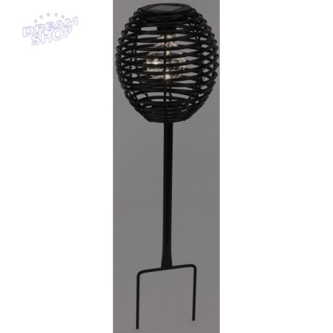 LAMPA SOLARNA KULA RATTAN CZARNA PROGARDEN