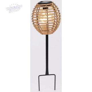 LAMPA SOLARNA KULA RATTAN NATURALNY PROGARDEN