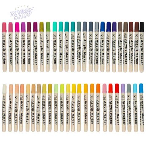 Markery akrylowe do tkanin kamieni pisaki flamastry mazaki wodoodporne DIY 48 szt. Markery akrylowe do tkanin kamieni pisaki flamastry mazaki wodoodporne DIY 48 szt.