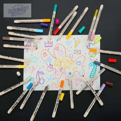 Markery akrylowe do tkanin kamieni pisaki flamastry mazaki wodoodporne DIY 48 szt. Markery akrylowe do tkanin kamieni pisaki flamastry mazaki wodoodporne DIY 48 szt.