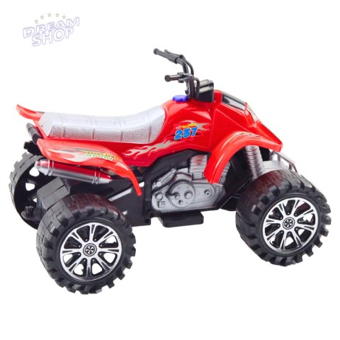 Quad Terenowy Z Napędem Bieżnikowane Koła Czerwony
